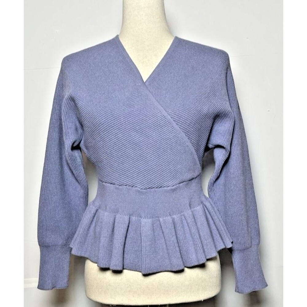 Zesica lavender ruffle wrap sweater sz Med #cottagecore